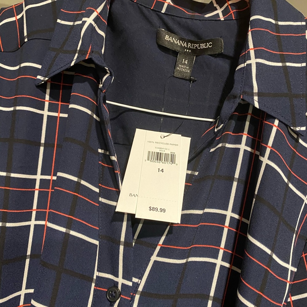 NWT Banana Republic Red White and Blue Shirtdress